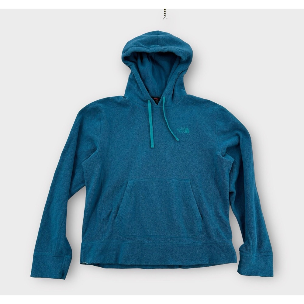 The North Face Mens Fleece Hoodie Blue Pullover Sweatshirt Medium‎ 9219